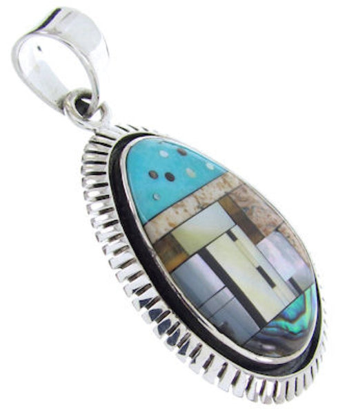 Sterling Silver Multicolor Native American Design Pendant YS69961